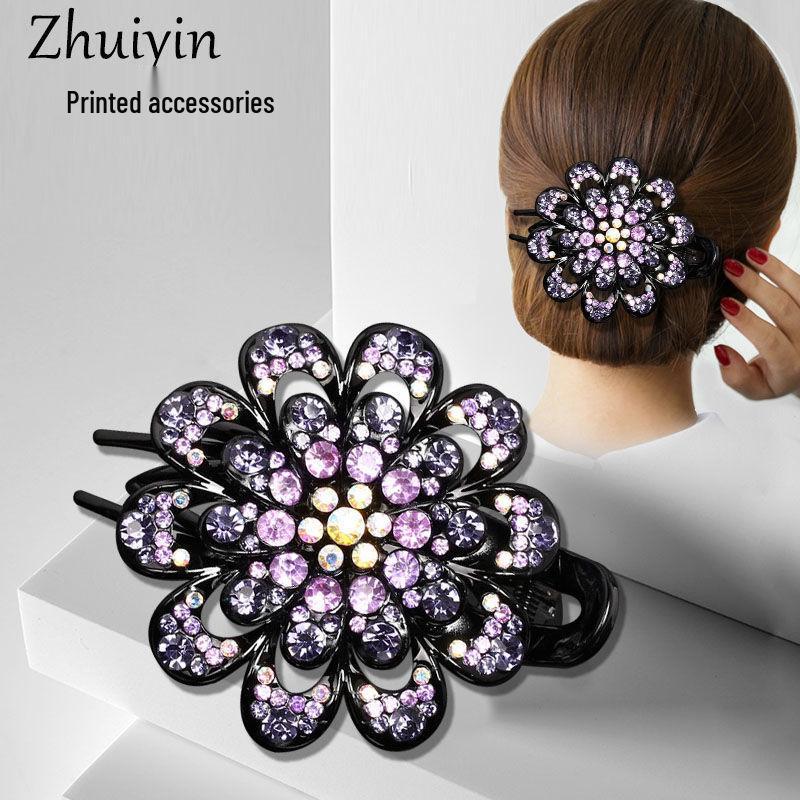 Luxury Korean Rhinestone Hair Claw Clip for Updos
