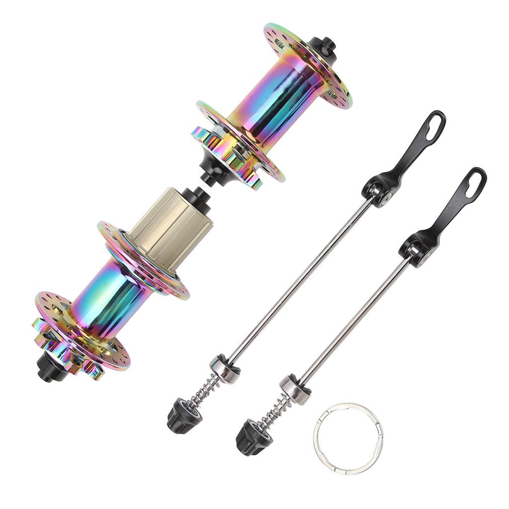 2PCS Bike Hub Aluminum Alloy 32 Holes 120 Click 6 Claw Disc Brake Hub Set with Quick Release Lever for Mountain Bike
