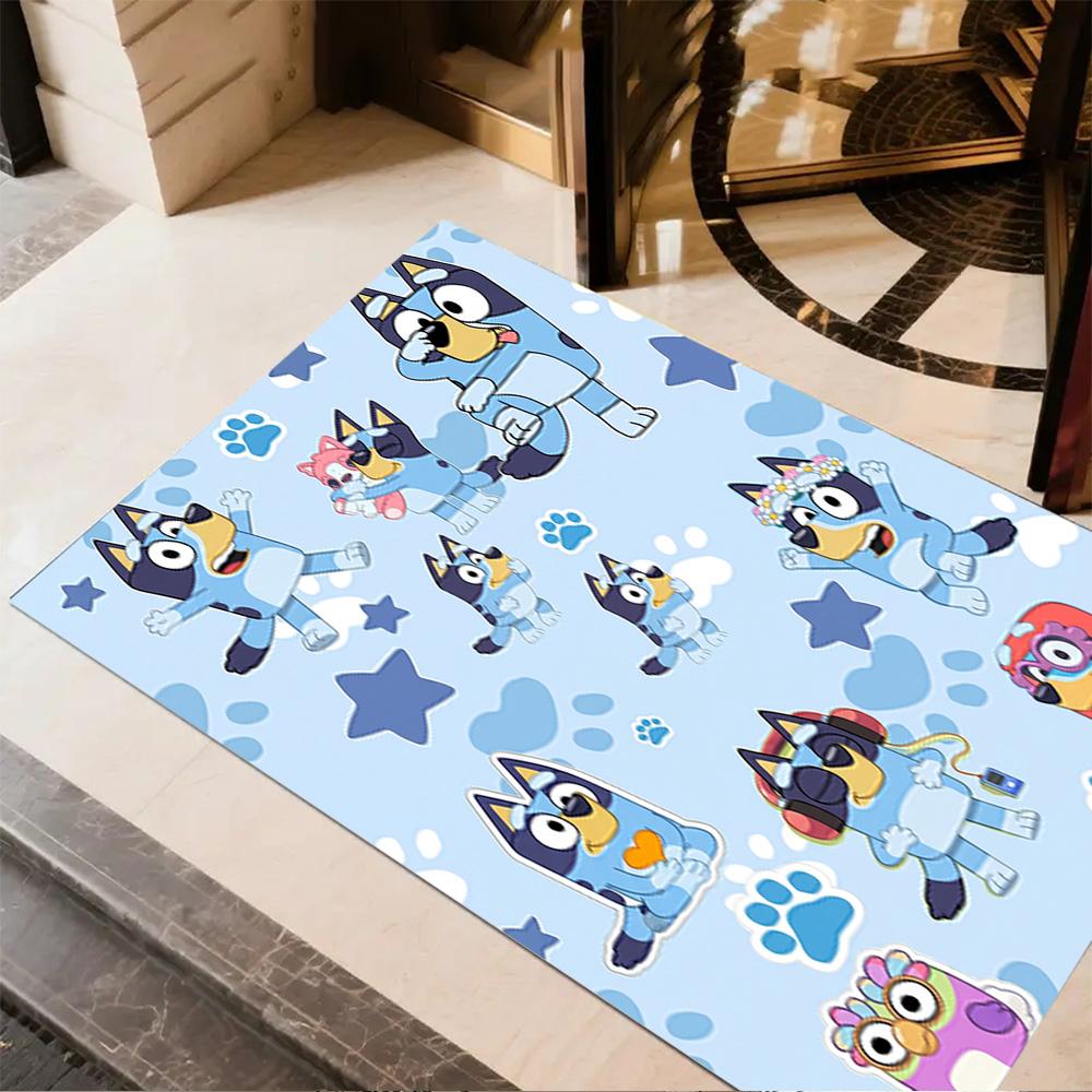 Bluey's Paw Patrol Floor Mat Perfect for Game Room Hallway Outdoor Bedrooms Anti-slip Rug Anime Office Decor