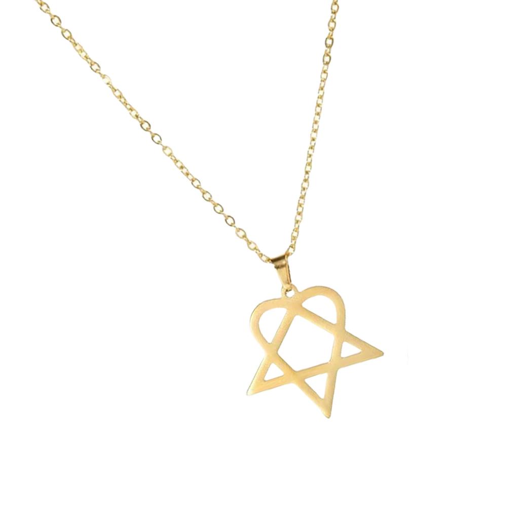 Irregular Five Pointed Star Necklace Stainless Steel Gold Plated Geometric Pendant For Women Daily Jewelry