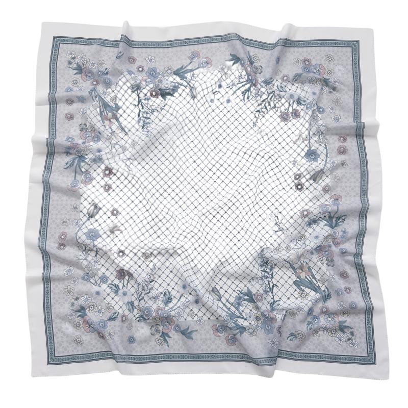 48Colors Malaysia Tudung Bawal Flower Print Hijab Laser Cut Edge Headscarf Premium Cotton Voile Soft Fashion Muslim Square Scarf