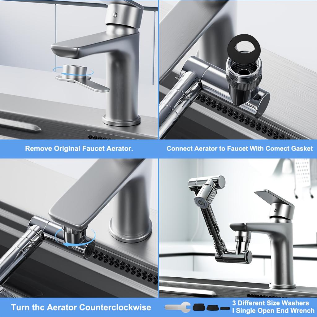 Mechanical Arm Universal Faucet Extender, Rotatable Faucet, Washbasin, Multifunctional Joint, Splash Proof Device