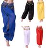 Costumes de Danse du Ventre Pantalons Lanterne à Monnaies pour Danse du Ventre Mousseline fendue Sequins Pantalons Sarouel pour Yoga Pantalons de Danse du Ventre