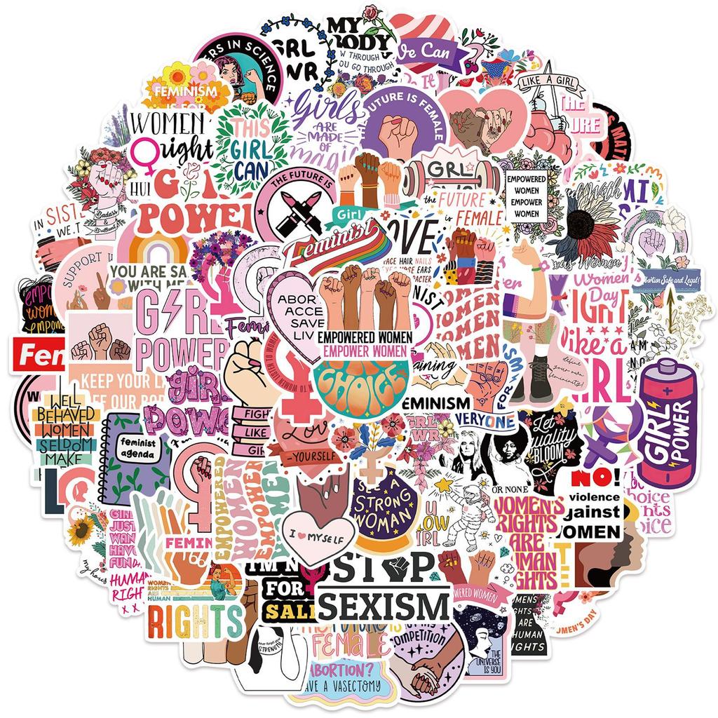 100 Inspirational Feminist Graffiti Stickers Personalized DIY Decorative Computer Suitcase Waterproof