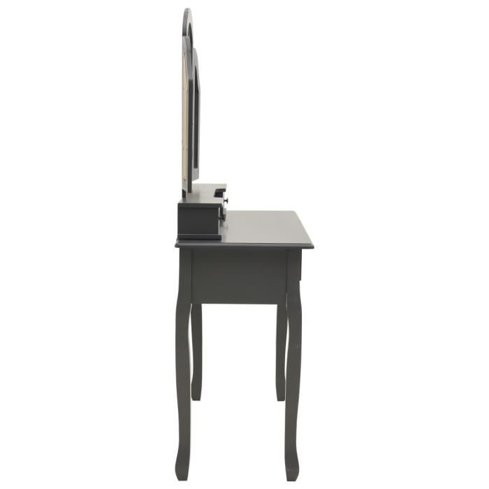 VidaXL Vanity Set with Stool Grey 100x40x146cm Paulownia