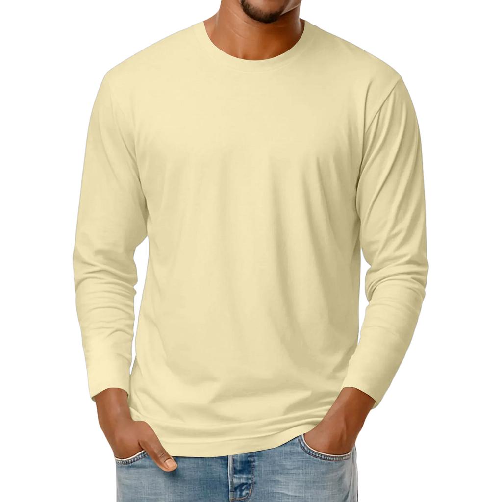 Men's Slim-Fit Casual  Neck Knit Long Sleeve Base Layer Top