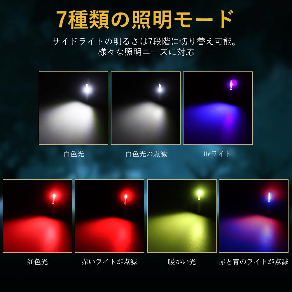 UniqueFire Flashlight LED Small Ultra Multifunctional Military Powerful Handy USB Rechargeable LED 5 Level White Light Adjustment High Brightness EDC