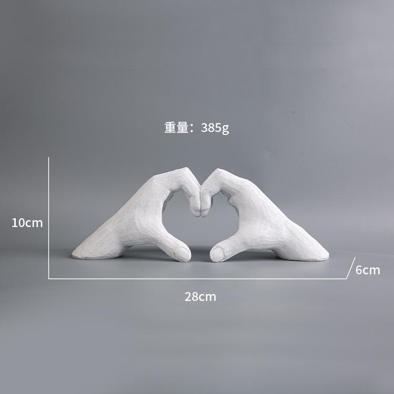 Gesture Decoration Heart Hands, Decorative Figurines, Love Finger Sculpture, Home Decor, Living Room, Bedroom, Wedding, Office