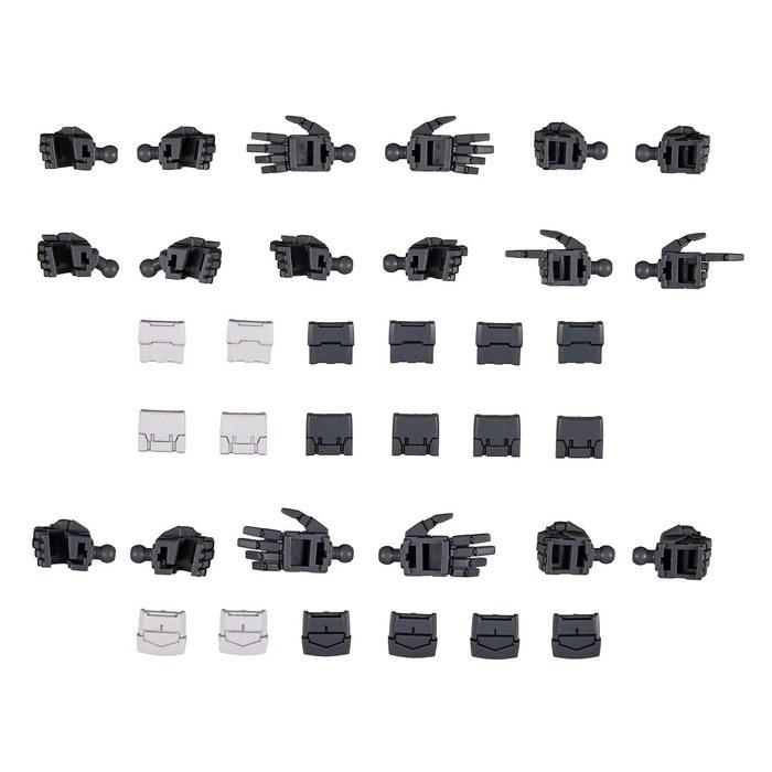 BANDAI SPIRITS 30MM Option Parts Set 12 (Hand Parts/Multi-Joint) 1/144 Scale Pre-Colored Plastic Model - Gray, White.