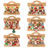 Christmas Santa Claus And Reindeer Beaded Bracelets With Handcrafted Acrylic For Holiday Gift Giving