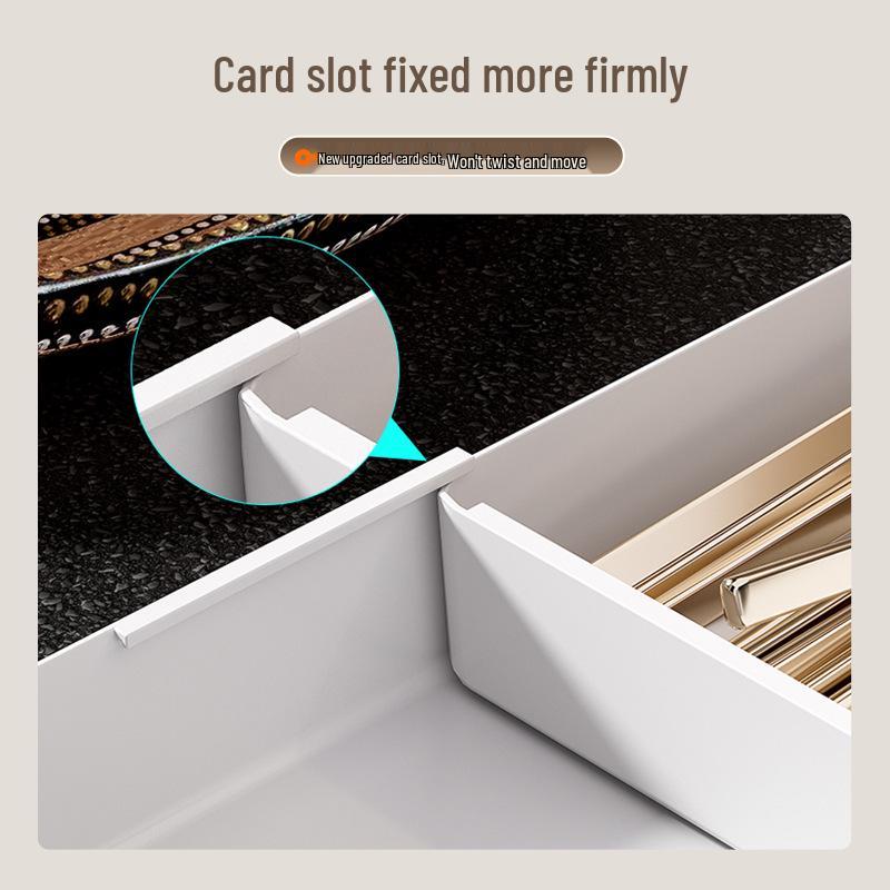 Dulap de depozitare încorporat pentru bucătărie cu sertar separator pentru tacâmuri și cutie pentru veselă