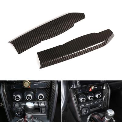 Car Styling Carbon Fiber Texture Center Control Panel Side Strips Cover Trim For Toyota 86 Subaru BRZ 2012 - 2018