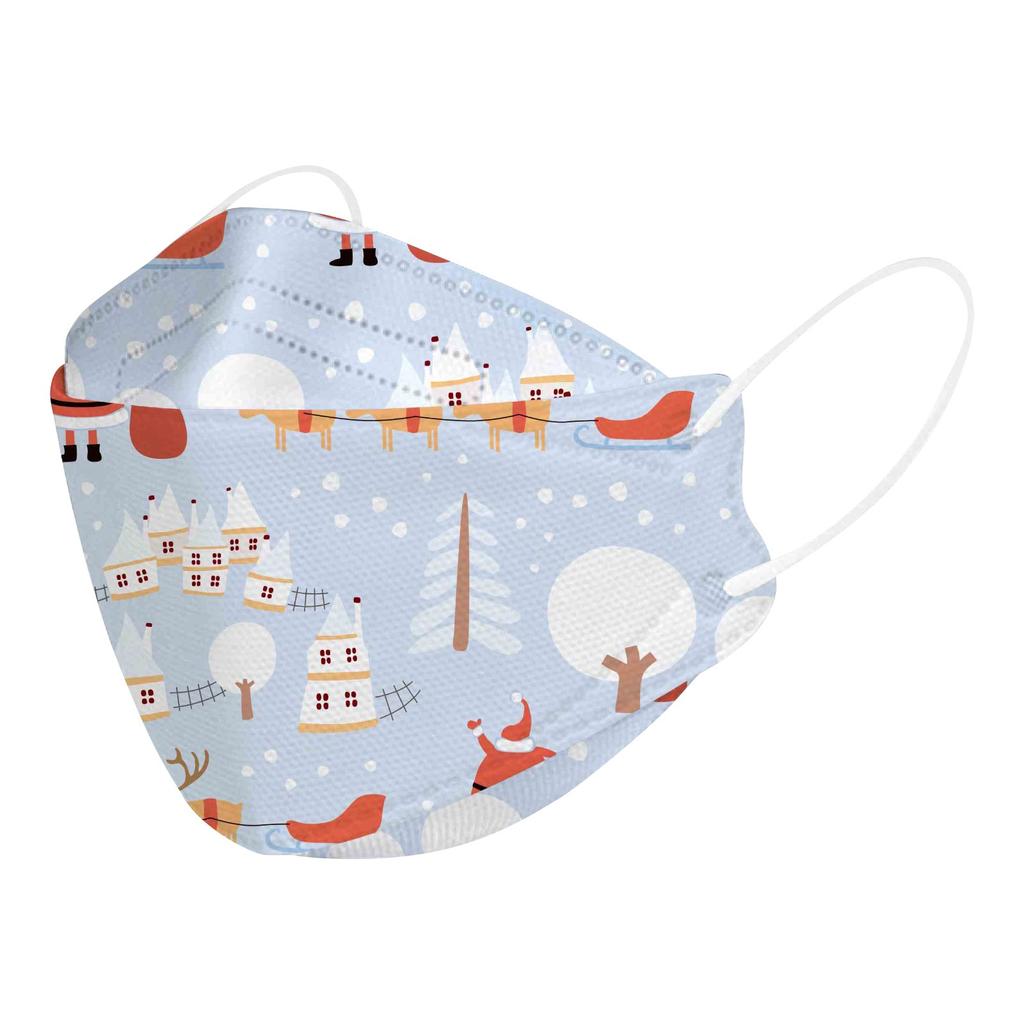 10PCS Kids Disposable Face Mask Christmas 3D Designs 4-Ply Facial