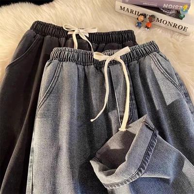 Spring/Summer Women's Retro High-Waisted Straight-Leg Wide Jeans - Loose, Slimming, Trendy for Students
