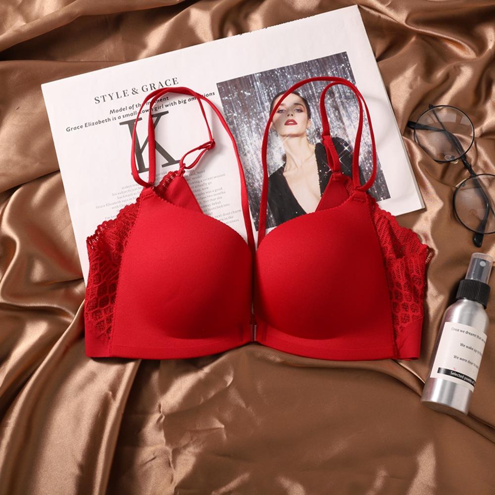 The New Seamless Steel-rimless Bra Is Comfortable To Gather and Close the Sub-breasts, Smooth-faced and Beautiful Back Underwear, Women's Medium 