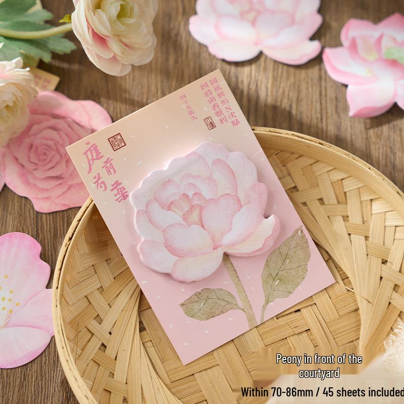 Zaomou Floral Sticky Notes: Opposite Sex Fragrant Series, Chinese Style, High Appearance Value for DIY Planners & Message Stickers