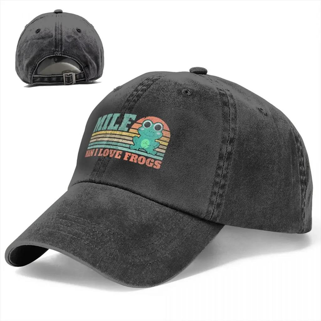 Multicolor Hat Peaked Women's Cap MILF Man I Love Frogs Personalized Visor Protection Hats
