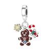 Christmas Charm Bead Component Bell Snowflake House Christmas Tree Elk Bead Components Pendant Bead Component Do It Yourself Copper Metal Bracelet