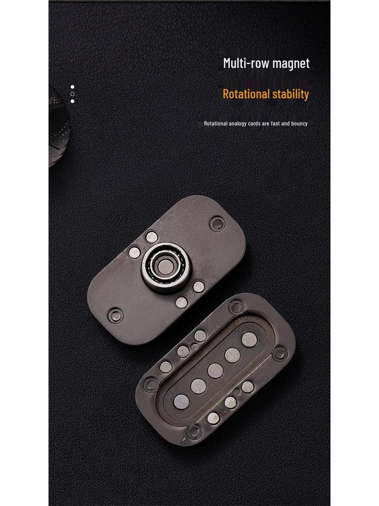 Owl Card Pusher Metal Fidget Spinner with Magnetic Snap and Decompression Features