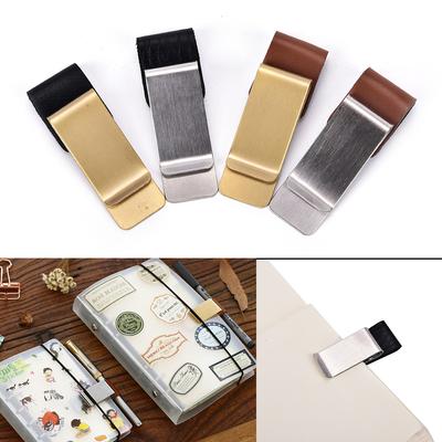 Leather Pen Holder Stainless Steel Pencil Clip For Genuine Leather Notebook Journal Diary