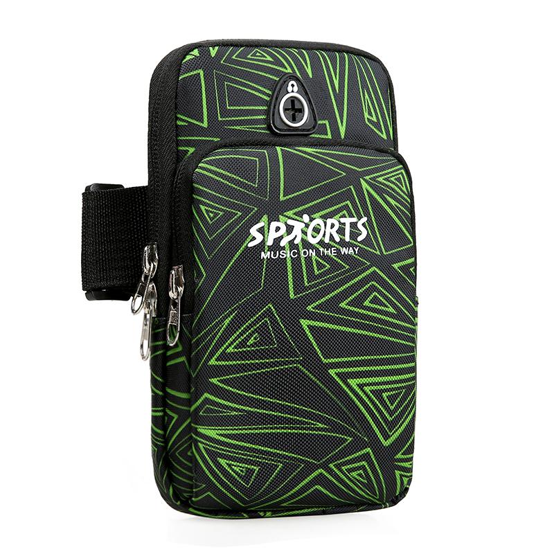 Nylon Running Fitness Mobile Phone Bag Fashion Sports Arm Set New Wrist Practical Unisex Outdoor Sports Arm Bag зелёный