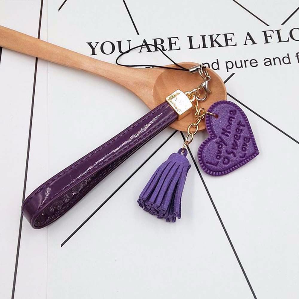 Cord Love Heart PU Leather Rope Keychain Mobile Phone Strap Mobile Phone Lanyard Cell Phone Lanyard
