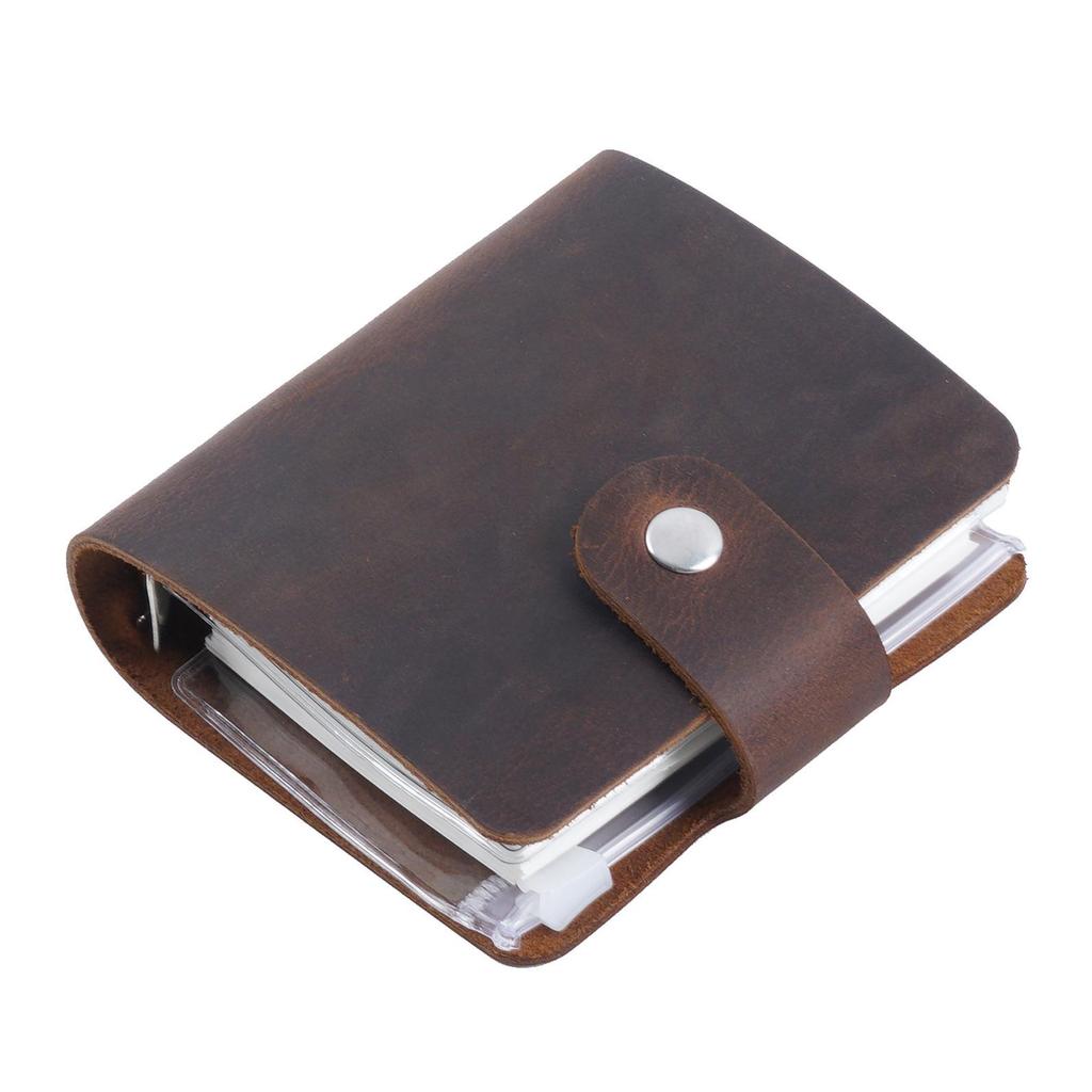 Kreuz Vintage Crazy Horse Leder A9 Drei-Ring Mini-Planer-Abdeckung Rindsleder Notizbuch Tagebuch
