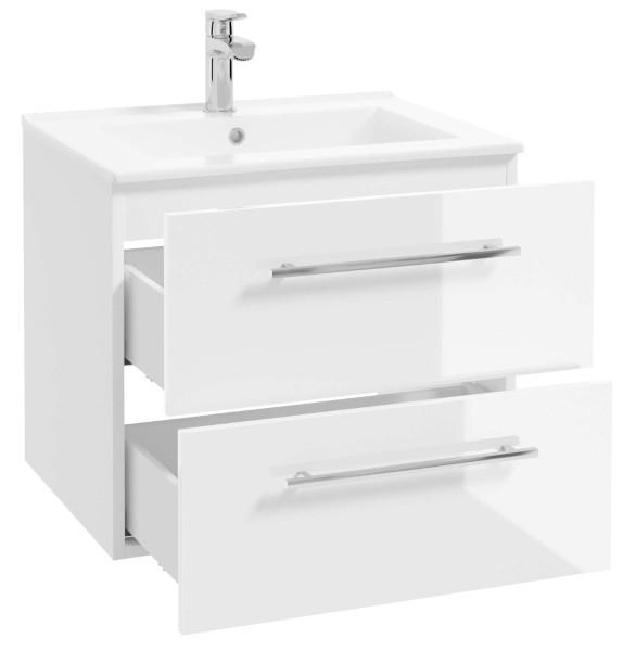 Bathroom Cabinet with Washbasin 60 Cm, Hanging, White, Soft-close Pinia