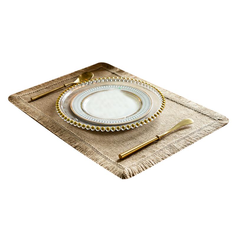 Braided Placemats Heat Resistant Jute Fringe Table Mats Hand Woven Non-Slip Place Mats Tea Cup Pad Indoor Dining Table Decor New