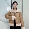 KAISER Women's American Retro Shearling Wool Coat