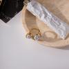 Yori Baroque Shaped Imitation Pearl Asymmetrical Open Ring Water Resistant Texture Fashion Daily Jewelry Waterproof