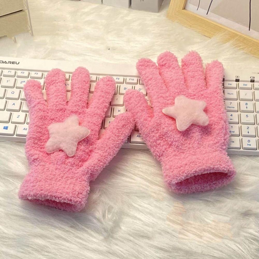 Coral velvet Coral Velvet Gloves Cycling Plush Gloves New Star Plush Gloves  Women
