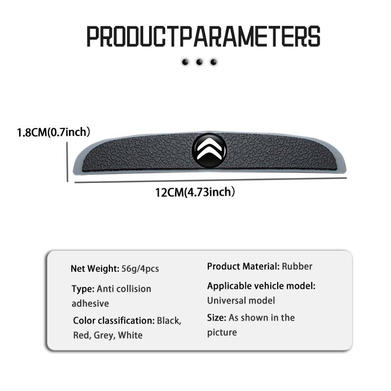 4Pcs Car Styling Door Side Edge Anti-collision Bumper Strip Sticker Rearview Mirror Anti-scratch Glue Sticker For Citroen C4 C3