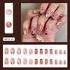 Almond Press on Nail Glossy Designs Fake Nail Stick on Nail in 12 Sizes,24Pcs French Nail Tips for DIY Nail Art Decors