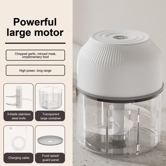Elektrischer Mini-Knoblauchhacker USB Fleischwolf Leicht zu Reinigen Kompakt Tragbar Knoblauch Ingwer Zerkleinerer Küchenwerkzeug