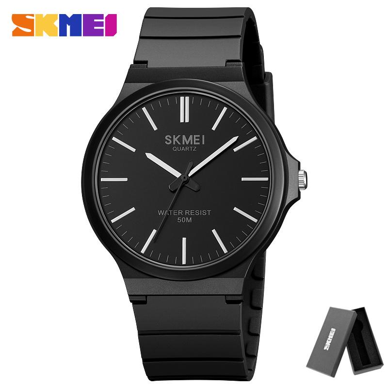 Skmei 2108 Watch For Male Time Clock Reloj Hombre for Fashion Men Quartz Wristwatches Mens New Simple TPU Strap 3Bar Waterproof