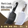 Yangzi Red Fluffy Curved Hair Styling Comb - Smooth Massage Rib Pig Bristle for Men and Women