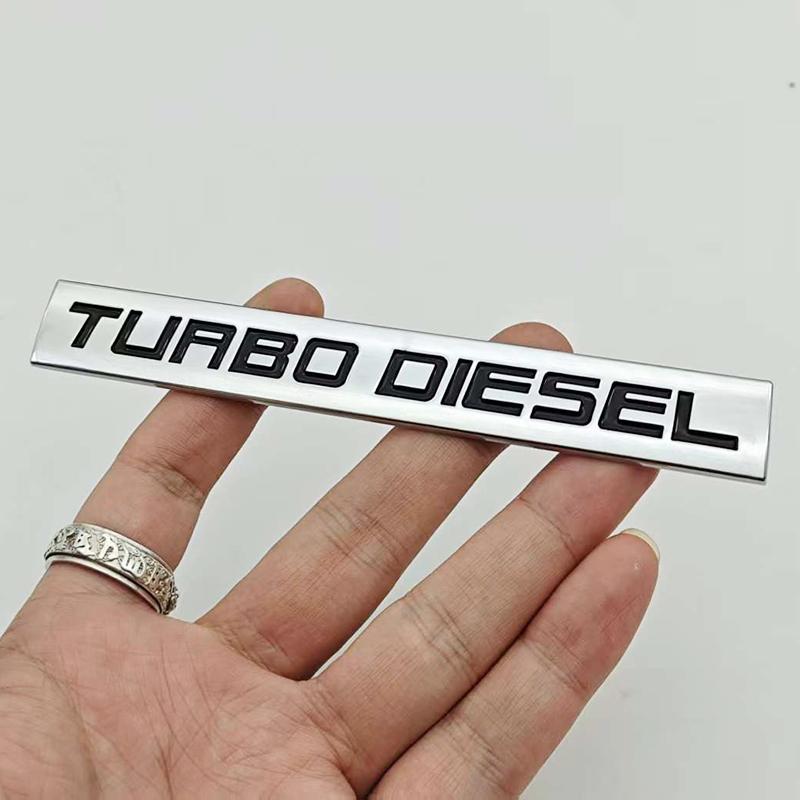 3D Chrome Metal Car Sticker Logo TURBO DIESEL Emblem Rear Trunk Fender Badge Decal For Isuzu Kia Hyundai Toyota Ford Accessories
