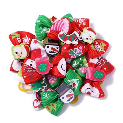 Boutique de Fête Noël Animal de Compagnie Bande Élastique Toilettage Chien Nœuds Accessoires Cheveux Chien Nœuds Cheveux Chien Pinces à Cheveux