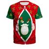 3D Digital Printed Men's and Women's Short Sleeved T-shirts with Christmas Patterns 3D Printed T-shirts