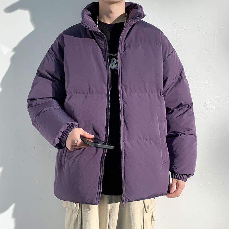 Thickened Warm Down Jacket for Men and Women, Loose and Versatile Stand Collar Cotton Coat