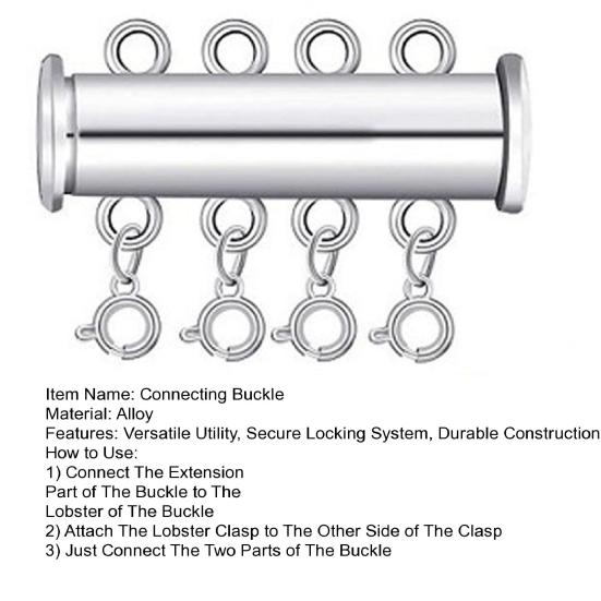 Connecting Buckle Alloy Necklace Clasp Slide Lock Necklace Connector Multi-Strand Jewelry Clasp DIY Crafts Helper