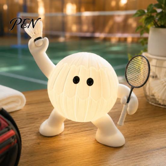 Soft Warm LED Bedroom Lighting Sports Ball Silicone Night Light, 7 Styles Football Basketball Tennis Golf Amber Atmosphere Tap Lamp, USB Rechargeable