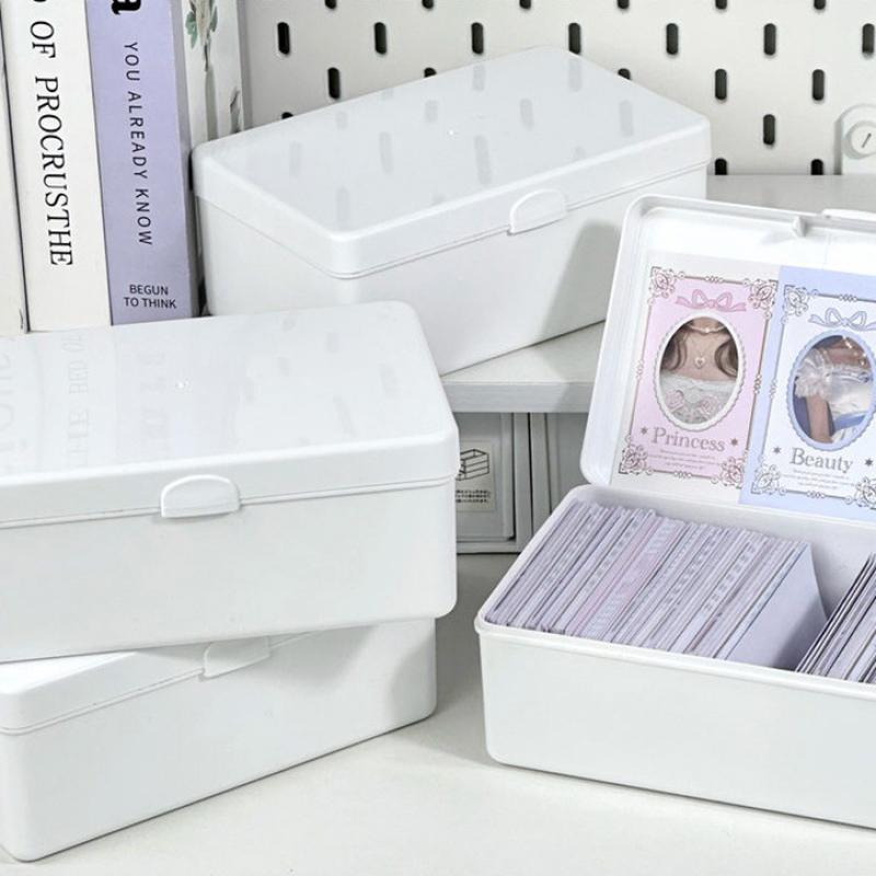 Transparent Plastic Storage Box Pocards Small Card Storage Box Desk Organizer Box Classification Box Stationery