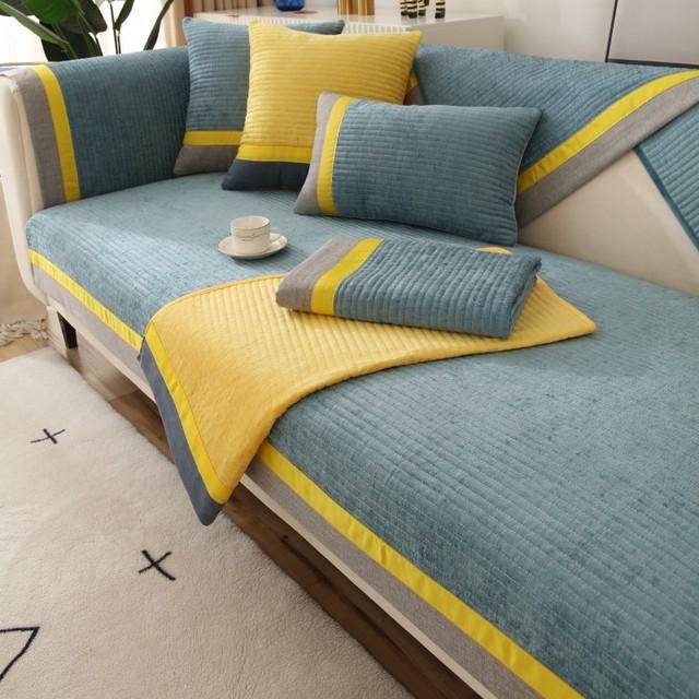 All Season Universal Cotton Sofa Cover Anti -Slip Combination Sofa Cushion Cover For Modern Living Room Furniture Dust Protection