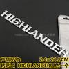 Suitable for Highlander sport car logo full metal new Highlander V6 4WD car logo car sticker rear four-wheel drive modification