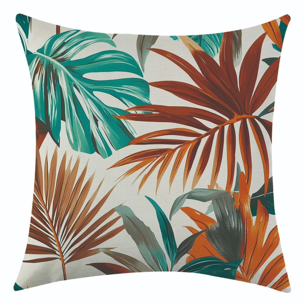 Summer Cool and Refreshing Leaf-linen Pillowcase, Nordic Minimalist Living Room Decoration Cushion