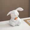 Easters Bunnies Ornament Resins Rabbit Hugging Carrot Figurine Sculpture Tabletop Decors for Holiday Decoration Lover