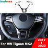 Car Steering Wheel Panel Cover Trim For Volkswagen VW Tiguan 2017-     Carbon Fiber Interior Accessories