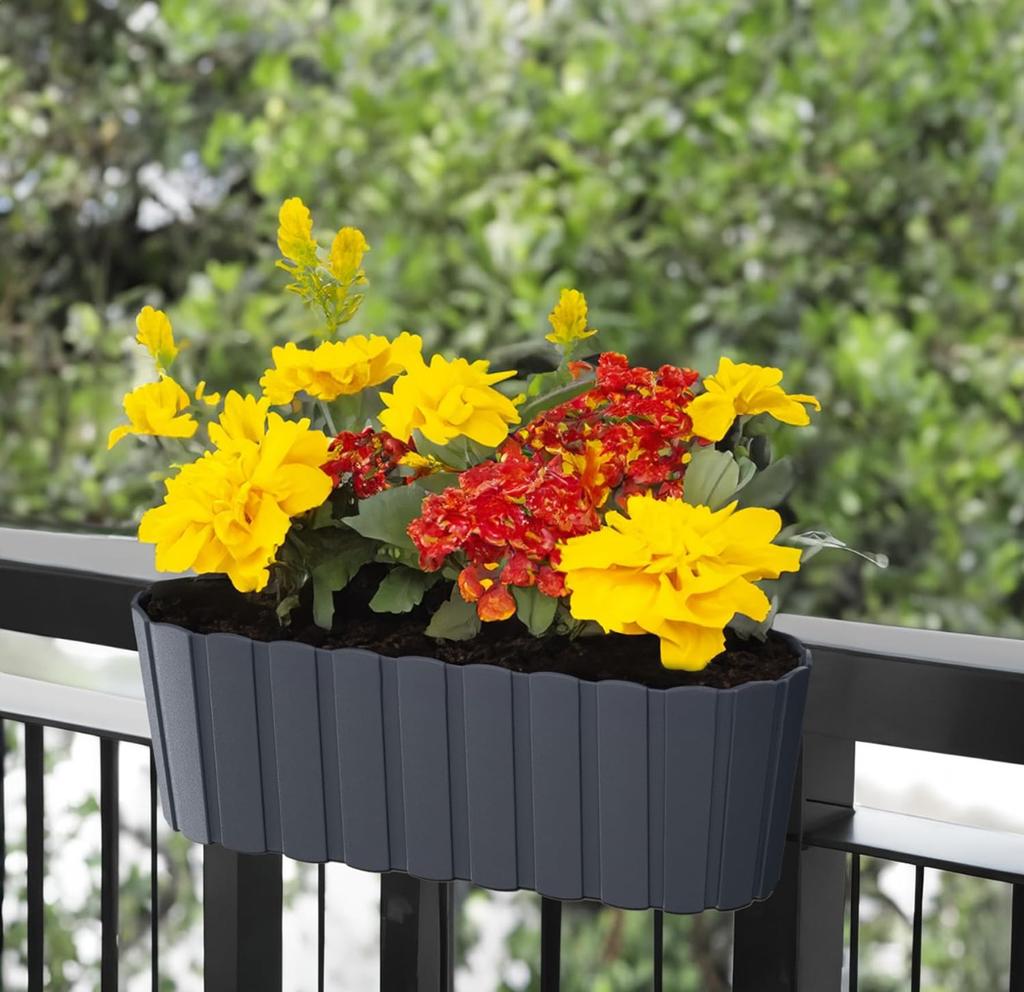 DGTL300L-S433 FLOWER POT COVER WITH DRAINAGE ON LEGS 30cm ANTHRACITE TUBE BOWL